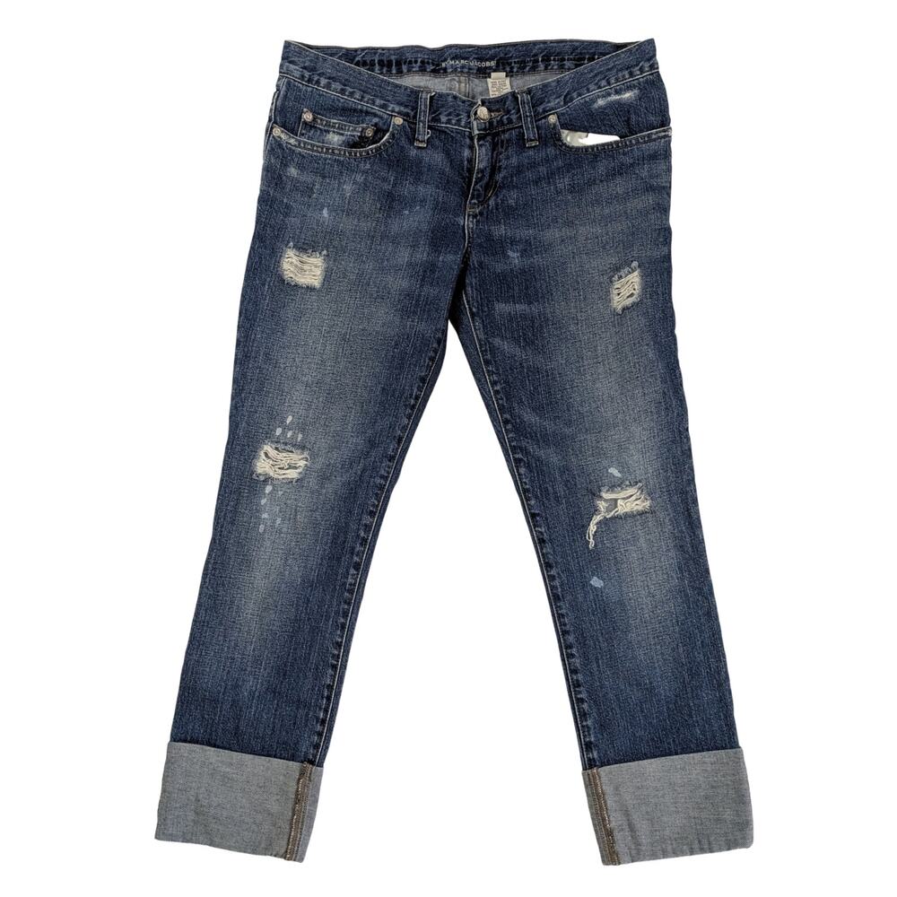 Marc by Marc Jacobs Paint Splash Artisan Distressed Boyfriend Cut Jeans